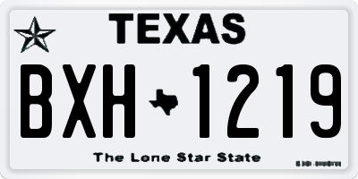 TX license plate BXH1219