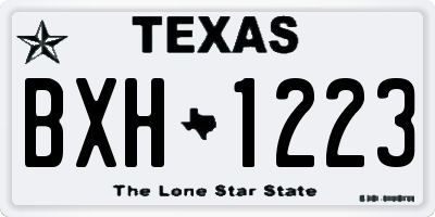 TX license plate BXH1223