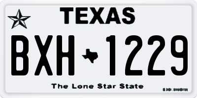 TX license plate BXH1229