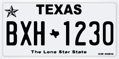 TX license plate BXH1230