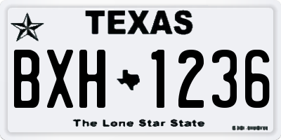 TX license plate BXH1236