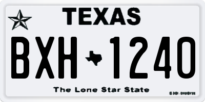 TX license plate BXH1240