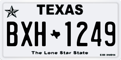 TX license plate BXH1249