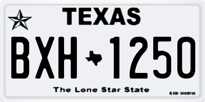 TX license plate BXH1250