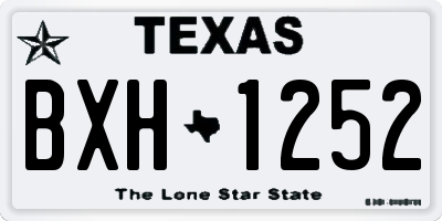TX license plate BXH1252