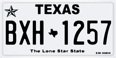 TX license plate BXH1257