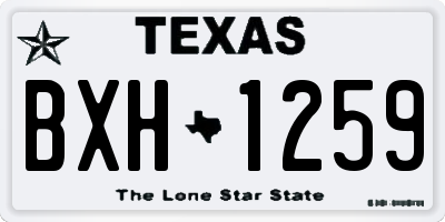 TX license plate BXH1259