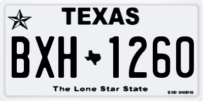 TX license plate BXH1260