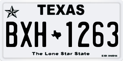 TX license plate BXH1263
