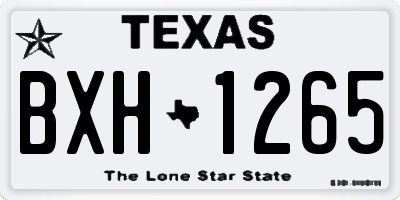 TX license plate BXH1265