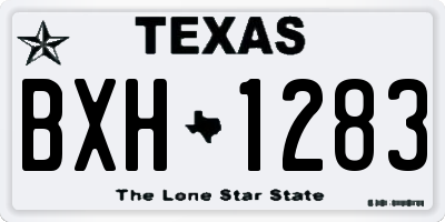 TX license plate BXH1283