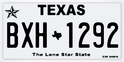 TX license plate BXH1292