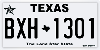 TX license plate BXH1301