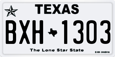 TX license plate BXH1303