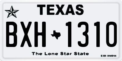 TX license plate BXH1310