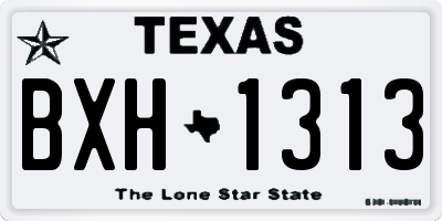 TX license plate BXH1313