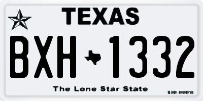 TX license plate BXH1332