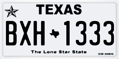 TX license plate BXH1333