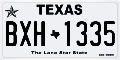 TX license plate BXH1335