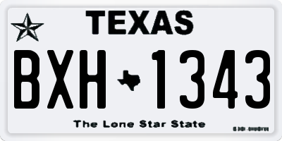TX license plate BXH1343