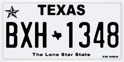 TX license plate BXH1348