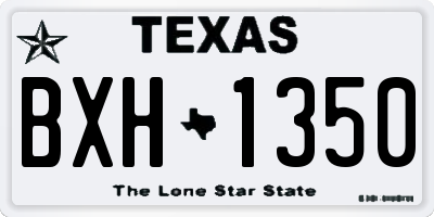 TX license plate BXH1350