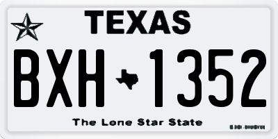 TX license plate BXH1352