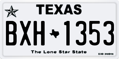 TX license plate BXH1353