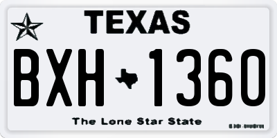 TX license plate BXH1360