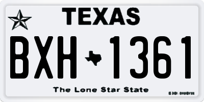TX license plate BXH1361