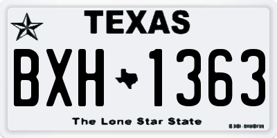 TX license plate BXH1363