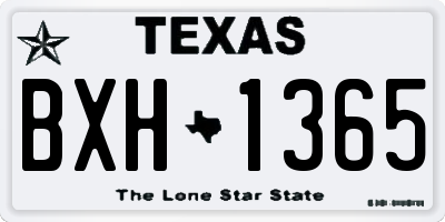 TX license plate BXH1365
