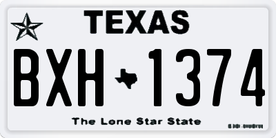 TX license plate BXH1374
