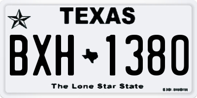 TX license plate BXH1380