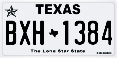 TX license plate BXH1384
