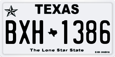 TX license plate BXH1386