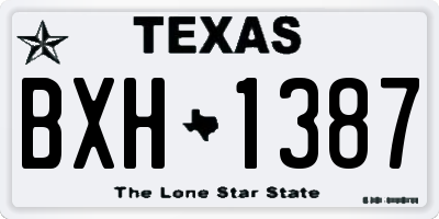 TX license plate BXH1387