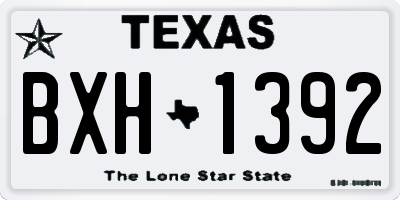 TX license plate BXH1392
