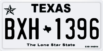 TX license plate BXH1396