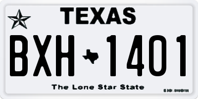 TX license plate BXH1401