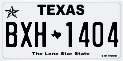 TX license plate BXH1404