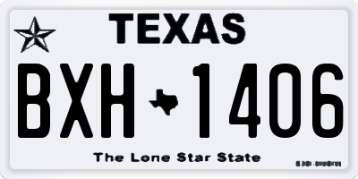 TX license plate BXH1406