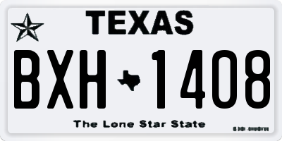 TX license plate BXH1408