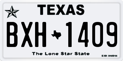TX license plate BXH1409