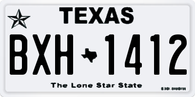 TX license plate BXH1412