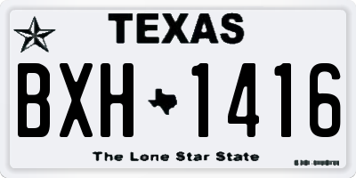 TX license plate BXH1416