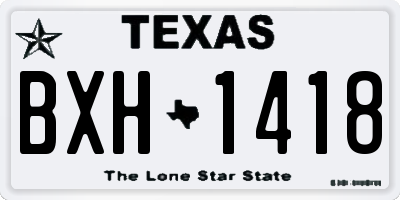 TX license plate BXH1418