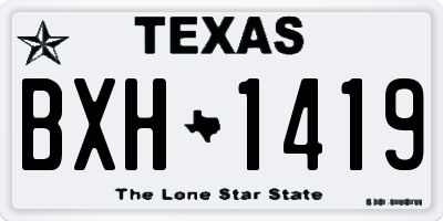 TX license plate BXH1419