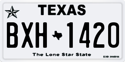 TX license plate BXH1420