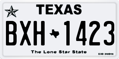 TX license plate BXH1423
